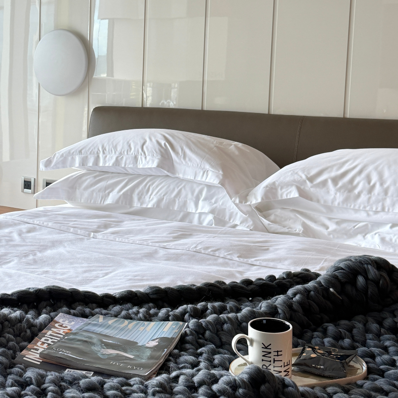 北歐編織蓋毯 - 灰:圖片 2