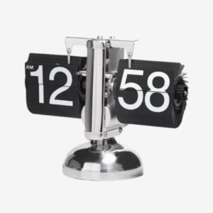 flip clock sliver black