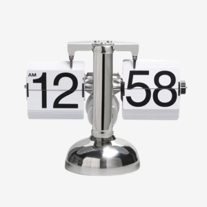 flip clock sliver white