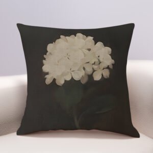 靜夜白花棉麻抱枕