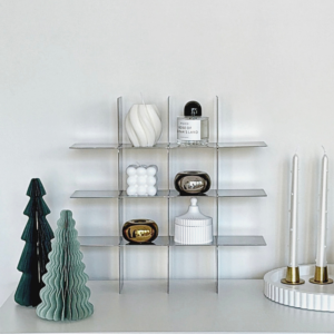 極簡幾何不鏽鋼多功能展示架