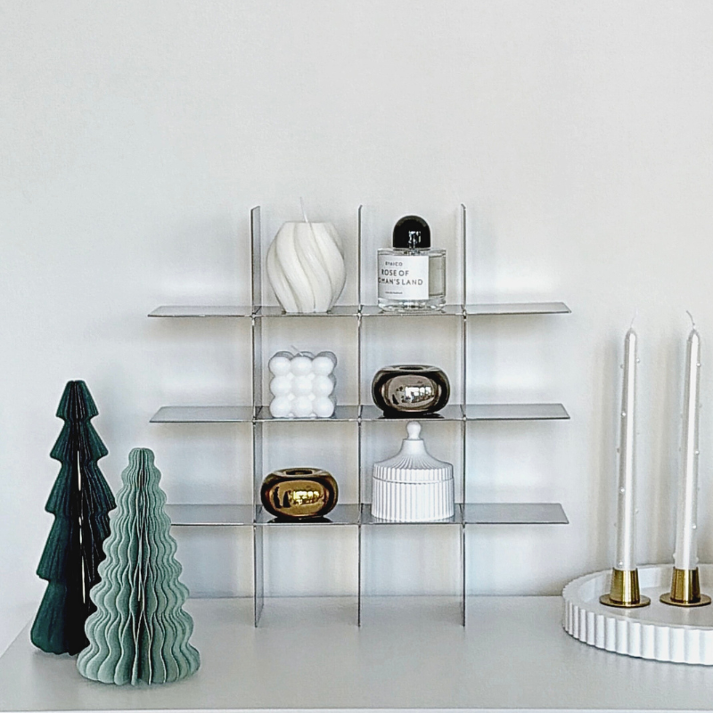 極簡幾何不鏽鋼多功能展示架