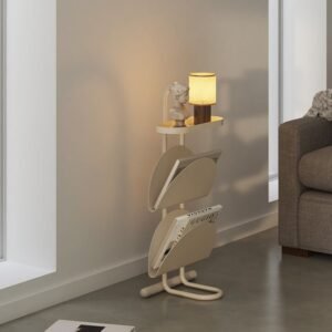 奶油白法式復古提手雜誌架