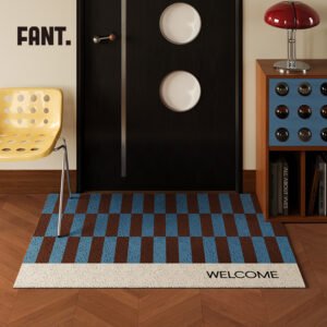 復古格紋玄關墊