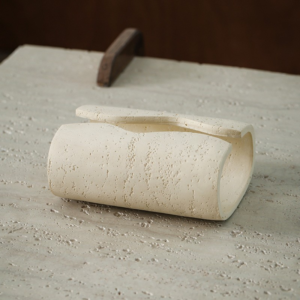 Wabi-Sabi Travertine Style Tissue Holder